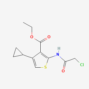 molecular formula C12H14ClNO3S B2701557 ETHYL 2-(2-CHLOROACETAMIDO)-4-CYCLOPROPYLTHIOPHENE-3-CARBOXYLATE CAS No. 735319-21-8