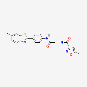 molecular formula C23H20N4O3S B2701564 N-(4-(6-甲基苯并[d]噻唑-2-基)苯基)-1-(5-甲基异噁唑-3-羧酰基)氮杂环丁烷-3-羧酰胺 CAS No. 1396560-01-2