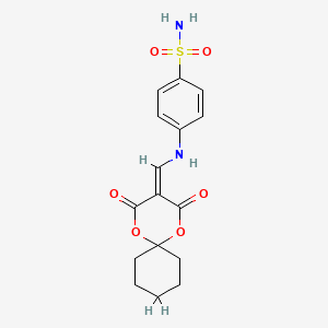 molecular formula C16H18N2O6S B2701567 4-(((2,4-Dioxo-1,5-dioxaspiro[5.5]undecan-3-ylidene)methyl)amino)benzenesulfonamide CAS No. 370853-58-0