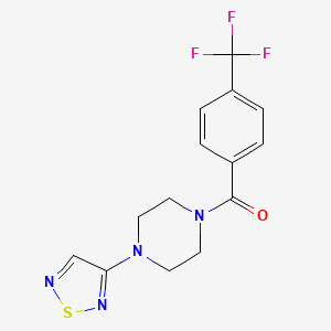 molecular formula C14H13F3N4OS B2701572 1-(1,2,5-Thiadiazol-3-yl)-4-[4-(trifluoromethyl)benzoyl]piperazine CAS No. 2097929-07-0