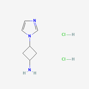 molecular formula C7H13Cl2N3 B2701580 3-咪唑-1-基环丁烷-1-胺;二盐酸盐 CAS No. 2287270-86-2