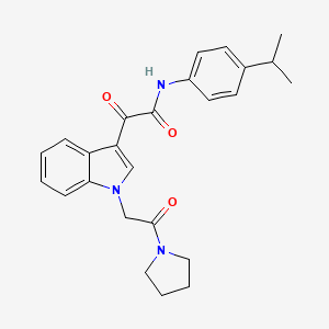2-oxo-2-[1-(2-oxo-2-pyrrolidin-1-ylethyl)indol-3-yl]-N-(4-propan-2-ylphenyl)acetamide
