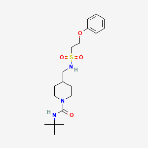 molecular formula C19H31N3O4S B2701619 N-(叔丁基)-4-((2-苯氧基乙基磺酰胺基)甲基哌啶-1-甲酸酯 CAS No. 1428380-74-8