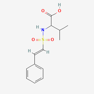 molecular formula C13H17NO4S B2701630 N-{[(E)-2-phenylethenyl]sulfonyl}valine CAS No. 296266-36-9