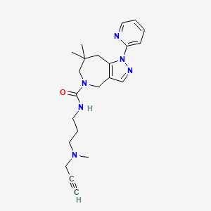 7,7-Dimethyl-N-[3-[methyl(prop-2-ynyl)amino]propyl]-1-pyridin-2-yl-6,8-dihydro-4H-pyrazolo[4,3-c]azepine-5-carboxamide