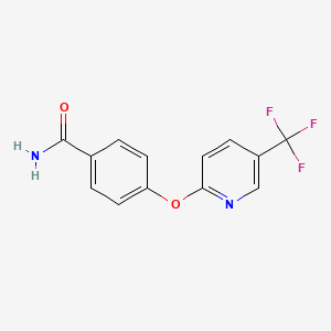molecular formula C13H9F3N2O2 B2701641 4-(5-(三氟甲基)-2-吡啶氧基)苯甲酰胺 CAS No. 1024143-17-6