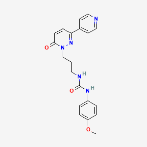 molecular formula C20H21N5O3 B2701645 1-(4-甲氧基苯基)-3-(3-(6-氧代-3-(吡啶-4-基)吡啶并[6H]-1(6H)-基)丙基)脲 CAS No. 1105246-71-6