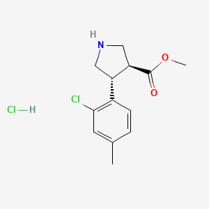 Methyl (3S,4R)-4-(2-chloro-4-methylphenyl)pyrrolidine-3-carboxylate;hydrochloride