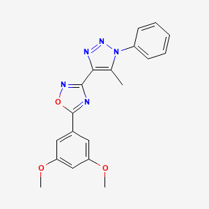 molecular formula C19H17N5O3 B2701669 5-(3,5-二甲氧基苯基)-3-(5-甲基-1-苯基-1H-1,2,3-噁唑-4-基)-1,2,4-噁二唑 CAS No. 1251573-34-8