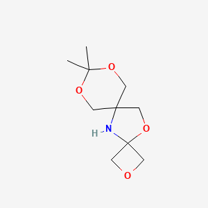 molecular formula C10H17NO4 B2701673 2,4,10,12-四氧-3,3-二甲基-7-氮杂二螺[5.1.3.2]十三烷 CAS No. 1556097-37-0