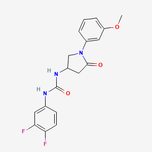 molecular formula C18H17F2N3O3 B2701678 1-(3,4-Difluorophenyl)-3-[1-(3-methoxyphenyl)-5-oxopyrrolidin-3-yl]urea CAS No. 894019-68-2