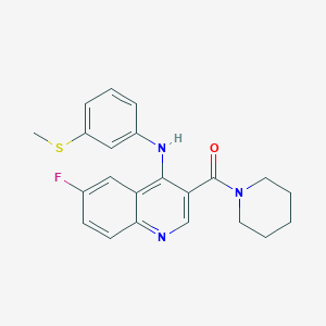 6-fluoro-N-[3-(methylthio)phenyl]-3-(piperidin-1-ylcarbonyl)quinolin-4-amine