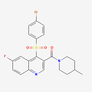 (4-((4-Bromophenyl)sulfonyl)-6-fluoroquinolin-3-yl)(4-methylpiperidin-1-yl)methanone