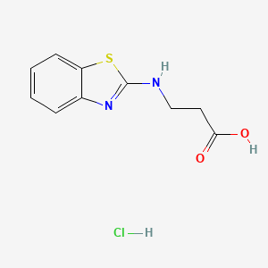 molecular formula C10H11ClN2O2S B2701695 3-(Benzo[d]thiazol-2-ylamino)propanoic acid hydrochloride CAS No. 2193066-97-4