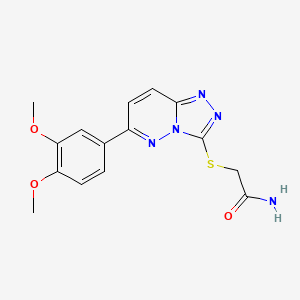 molecular formula C15H15N5O3S B2701696 2-((6-(3,4-Dimethoxyphenyl)-[1,2,4]triazolo[4,3-b]pyridazin-3-yl)thio)acetamide CAS No. 894043-59-5