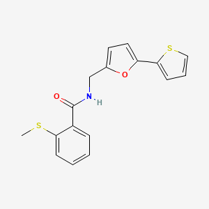 2-(methylthio)-N-((5-(thiophen-2-yl)furan-2-yl)methyl)benzamide
