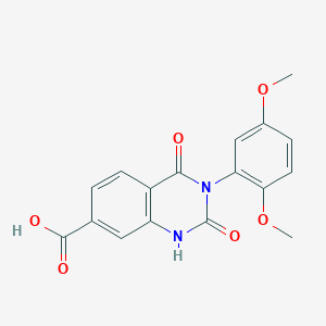 molecular formula C17H14N2O6 B2701712 3-(2,5-Dimethoxyphenyl)-2,4-dioxo-1,2,3,4-tetrahydroquinazoline-7-carboxylic acid CAS No. 687580-08-1