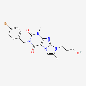 molecular formula C19H20BrN5O3 B2701715 3-(4-溴苄基)-8-(3-羟基丙基)-1,7-二甲基-1H-咪唑并[2,1-f]嘧啶-2,4(3H,8H)-二酮 CAS No. 919040-83-8
