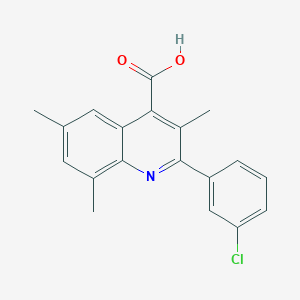 molecular formula C19H16ClNO2 B2701721 2-(3-氯苯基)-3,6,8-三甲基喹啉-4-羧酸 CAS No. 895965-50-1