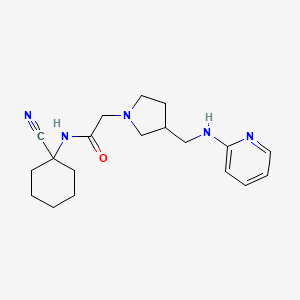 molecular formula C19H27N5O B2701723 N-(1-cyanocyclohexyl)-2-(3-{[(pyridin-2-yl)amino]methyl}pyrrolidin-1-yl)acetamide CAS No. 1798755-14-2