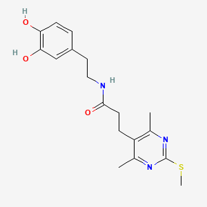 molecular formula C18H23N3O3S B2701733 N-[2-(3,4-dihydroxyphenyl)ethyl]-3-[4,6-dimethyl-2-(methylsulfanyl)pyrimidin-5-yl]propanamide CAS No. 1427657-73-5