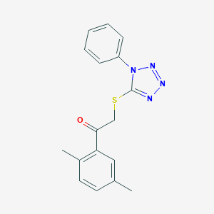 molecular formula C17H16N4OS B270174 1-(2,5-dimethylphenyl)-2-[(1-phenyl-1H-tetraazol-5-yl)sulfanyl]ethanone 
