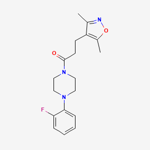 molecular formula C18H22FN3O2 B2701747 3-(3,5-Dimethylisoxazol-4-yl)-1-(4-(2-fluorophenyl)piperazin-1-yl)propan-1-one CAS No. 1235291-94-7