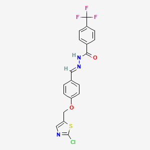 N'-((E)-{4-[(2-chloro-1,3-thiazol-5-yl)methoxy]phenyl}methylidene)-4-(trifluoromethyl)benzenecarbohydrazide