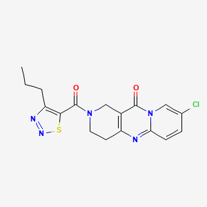 molecular formula C17H16ClN5O2S B2701757 8-chloro-2-(4-propyl-1,2,3-thiadiazole-5-carbonyl)-3,4-dihydro-1H-dipyrido[1,2-a:4',3'-d]pyrimidin-11(2H)-one CAS No. 2034267-20-2