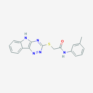 N-(3-methylphenyl)-2-(5H-[1,2,4]triazino[5,6-b]indol-3-ylsulfanyl)acetamide