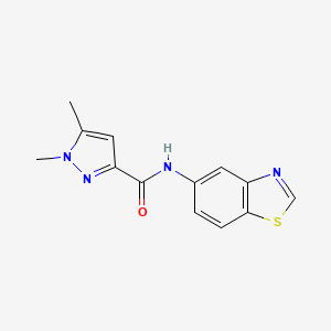 molecular formula C13H12N4OS B2701770 N-(苯并[d]噻唑-5-基)-1,5-二甲基-1H-吡唑-3-甲酰胺 CAS No. 1014092-31-9