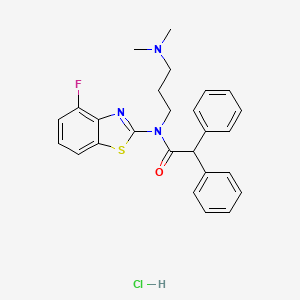 molecular formula C26H27ClFN3OS B2701773 N-(3-(dimethylamino)propyl)-N-(4-fluorobenzo[d]thiazol-2-yl)-2,2-diphenylacetamide hydrochloride CAS No. 1217091-45-6