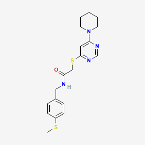 molecular formula C19H24N4OS2 B2701777 N-(4-(methylthio)benzyl)-2-((6-(piperidin-1-yl)pyrimidin-4-yl)thio)acetamide CAS No. 1207059-35-5