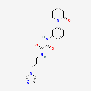 molecular formula C19H23N5O3 B2701781 N1-(3-(1H-imidazol-1-yl)propyl)-N2-(3-(2-oxopiperidin-1-yl)phenyl)oxalamide CAS No. 941888-99-9