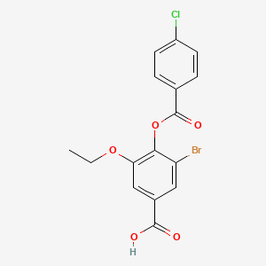 molecular formula C16H12BrClO5 B2701782 3-Bromo-4-{[(4-chlorophenyl)carbonyl]oxy}-5-ethoxybenzoic acid CAS No. 1992986-62-5