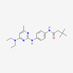 molecular formula C21H31N5O B2701787 N-(4-((4-(diethylamino)-6-methylpyrimidin-2-yl)amino)phenyl)-3,3-dimethylbutanamide CAS No. 923220-65-9