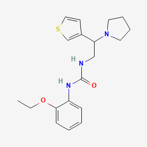 molecular formula C19H25N3O2S B2701788 1-(2-Ethoxyphenyl)-3-(2-(pyrrolidin-1-yl)-2-(thiophen-3-yl)ethyl)urea CAS No. 1105238-21-8