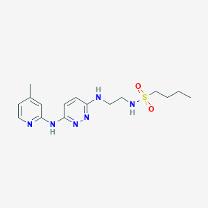 molecular formula C16H24N6O2S B2701794 N-(2-((6-((4-甲基吡啶-2-基)氨基)嘧啶-3-基)氨基)乙基)丁烷-1-磺酰胺 CAS No. 1021072-49-0