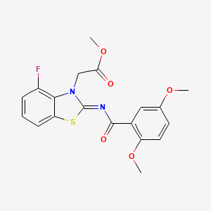 molecular formula C19H17FN2O5S B2701797 (E)-methyl 2-(2-((2,5-dimethoxybenzoyl)imino)-4-fluorobenzo[d]thiazol-3(2H)-yl)acetate CAS No. 955813-70-4