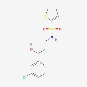 molecular formula C13H14ClNO3S2 B2701808 N-(3-(3-chlorophenyl)-3-hydroxypropyl)thiophene-2-sulfonamide CAS No. 2034257-59-3