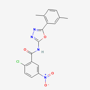 molecular formula C17H13ClN4O4 B2701815 2-chloro-N-[5-(2,5-dimethylphenyl)-1,3,4-oxadiazol-2-yl]-5-nitrobenzamide CAS No. 891125-20-5