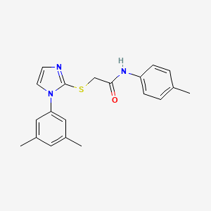 molecular formula C20H21N3OS B2701818 2-[1-(3,5-二甲基苯基)咪唑-2-基]硫醇-N-(4-甲基苯基)乙酰胺 CAS No. 851131-92-5