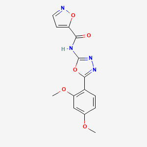 molecular formula C14H12N4O5 B2701831 N-(5-(异噁唑-5-基)-1,3,4-噁二唑-2-基)异噁唑-5-甲酰胺 CAS No. 941913-87-7