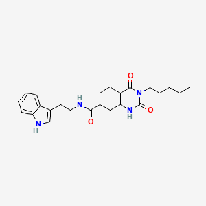 molecular formula C24H26N4O3 B2701839 N-[2-(1H-indol-3-yl)ethyl]-2,4-dioxo-3-pentyl-4a,5,6,7,8,8a-hexahydro-1H-quinazoline-7-carboxamide CAS No. 2034355-36-5