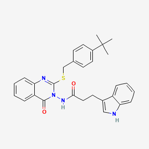 molecular formula C30H30N4O2S B2701842 N-[2-[(4-tert-butylphenyl)methylsulfanyl]-4-oxoquinazolin-3-yl]-3-(1H-indol-3-yl)propanamide CAS No. 422278-64-6