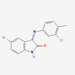 molecular formula C15H10BrClN2O B2701844 5-溴-3-[(3-氯-4-甲基苯基)亚胺基]-1H-吲哚-2-酮 CAS No. 386761-11-1