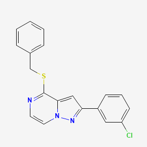 molecular formula C19H14ClN3S B2701846 4-(Benzylthio)-2-(3-chlorophenyl)pyrazolo[1,5-a]pyrazine CAS No. 1207029-80-8