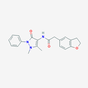 molecular formula C21H21N3O3 B270186 2-(2,3-dihydro-1-benzofuran-5-yl)-N-(1,5-dimethyl-3-oxo-2-phenyl-2,3-dihydro-1H-pyrazol-4-yl)acetamide 