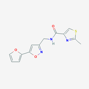 molecular formula C13H11N3O3S B2701860 N-((5-(furan-2-yl)isoxazol-3-yl)methyl)-2-methylthiazole-4-carboxamide CAS No. 1207060-20-5