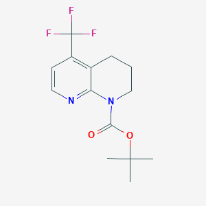 molecular formula C14H17F3N2O2 B2701861 叔丁基5-(三氟甲基)-3,4-二氢-1,8-萘啶-1(2H)-羧酸酯 CAS No. 2366994-11-6